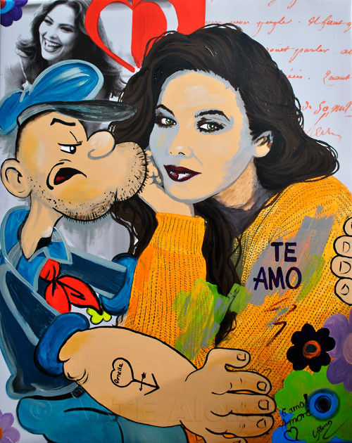 Te amo (2011), 100 x 80 cm,  Print & Acryl auf Leinwand