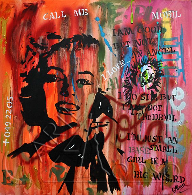 Call me ... (2012), 100 x 100 cm, Mixed Media auf Leinwand