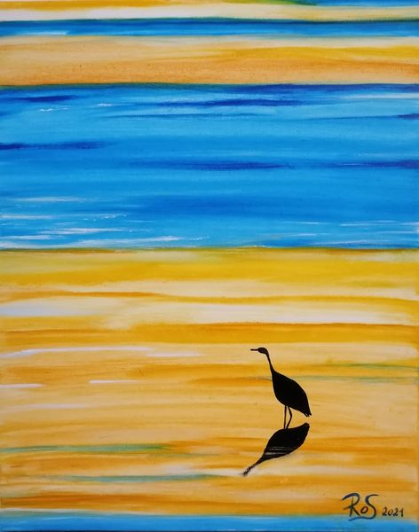 Ab an den Strand - Off to the beach - 50 x 40 cm