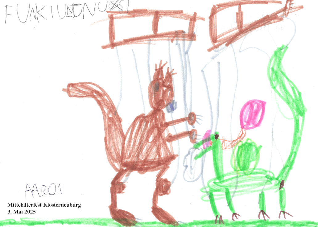 "Nuxi und Funki", gezeichnet von Aaron, 6 Jahre
