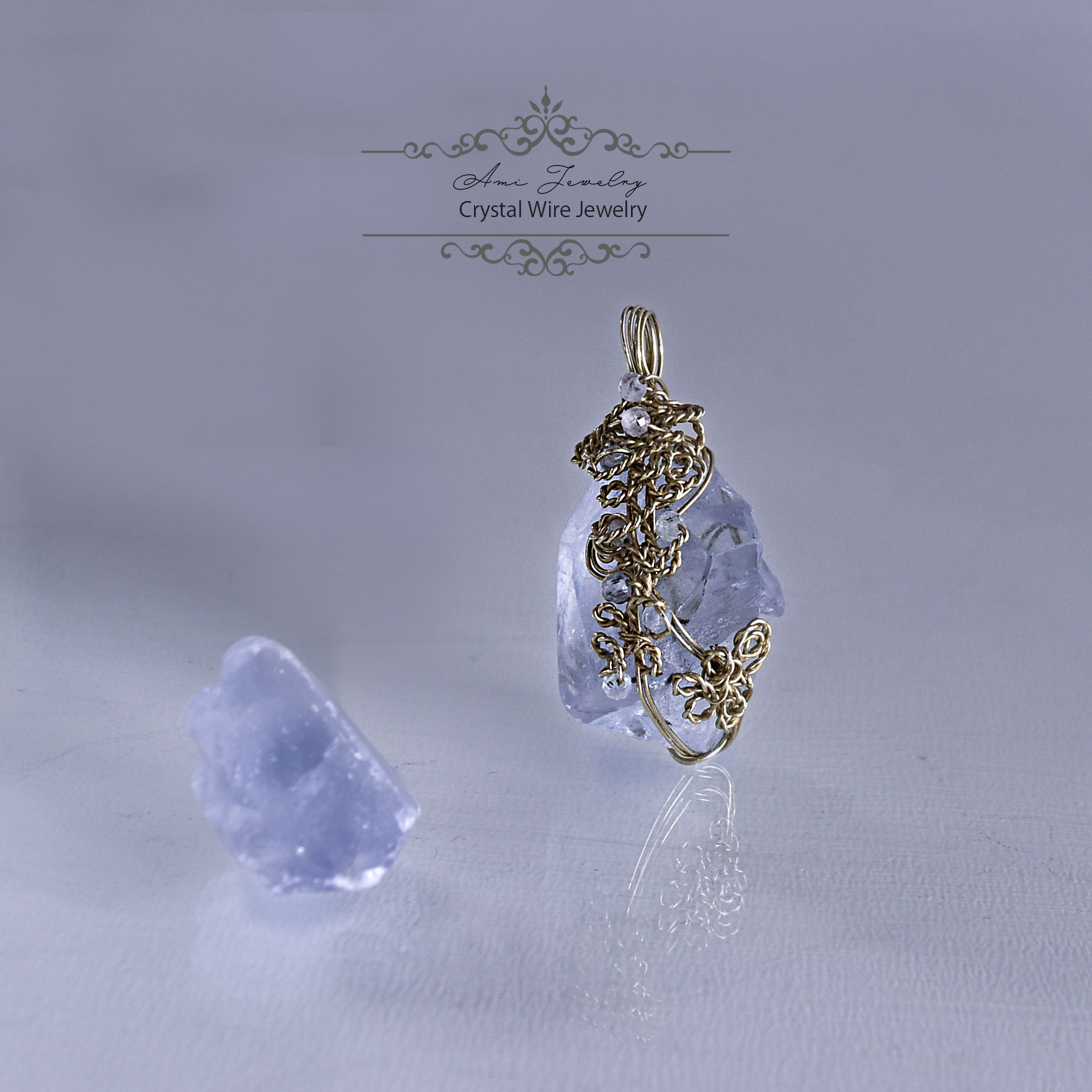 セレスタイト - Ami Jewelry 大阪府豊中市の天然石ワイヤー