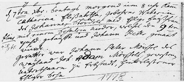 Taufeintrag Johann Peter 1777