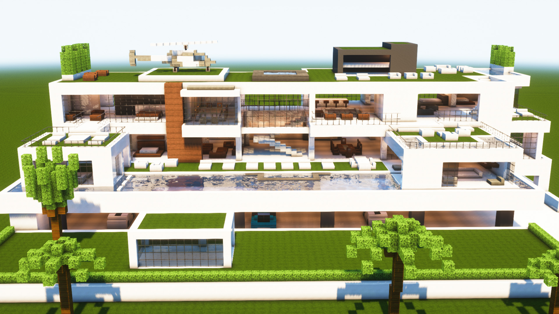 Baupläne für ein modernes Strandhaus in Minecraft