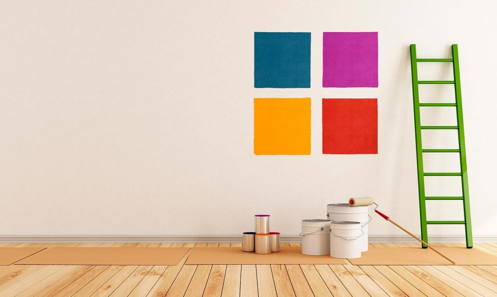 muro con scala e colori
