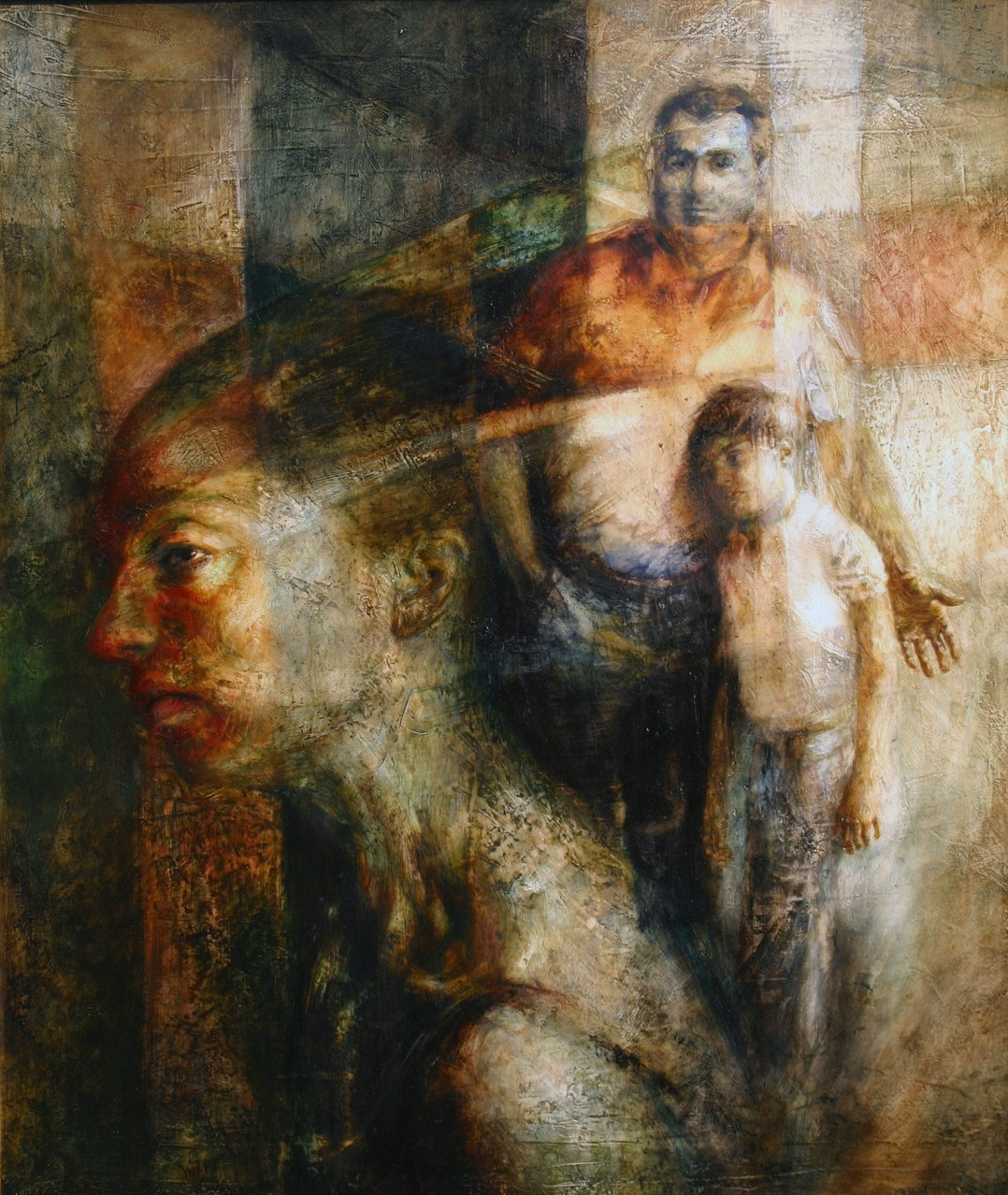 ESSERE PADRE, 2008. 70x60, olio su tela.