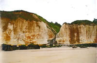 The rift in the cliff at Vasterival used to reach the Hess battery