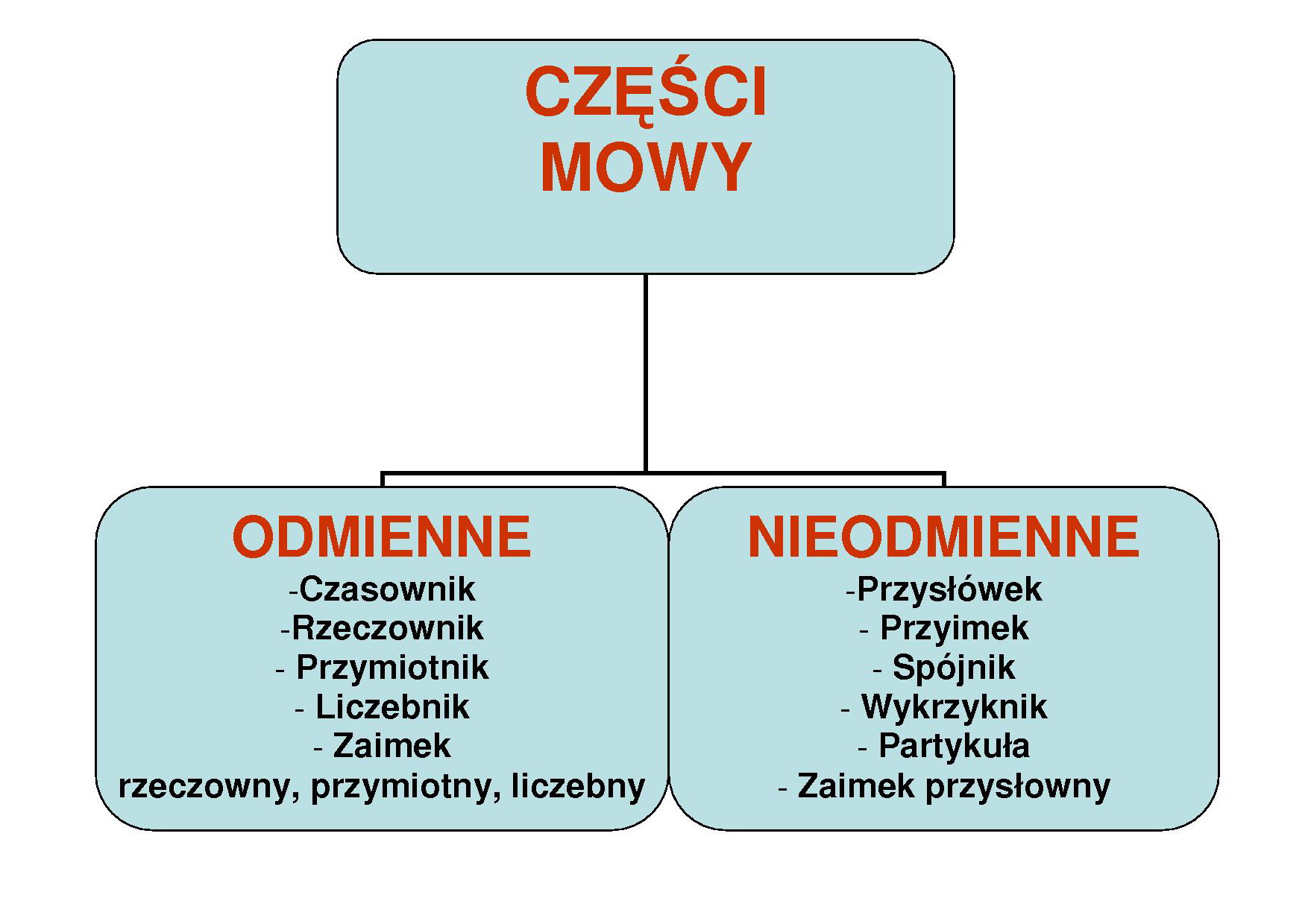 Odmienne I Nieodmienne Części Mowy Klasa 6 Rzeczownik - mojelekcje1