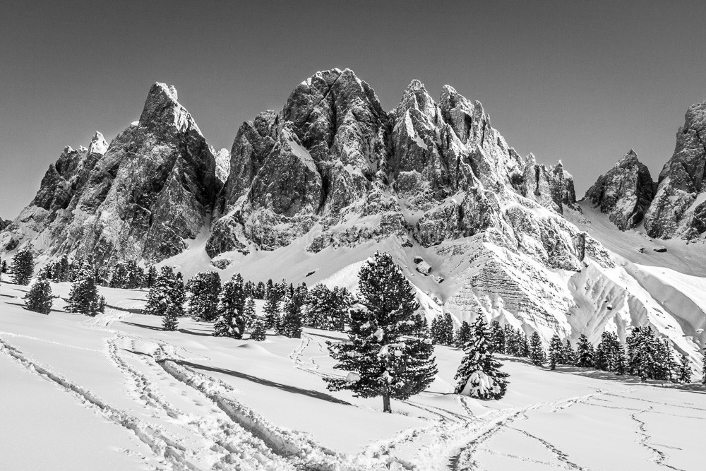 La val di funes in inverno