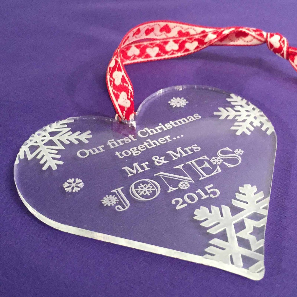 Personalised Acrylic Christmas Tree Decoration  rusticcharm