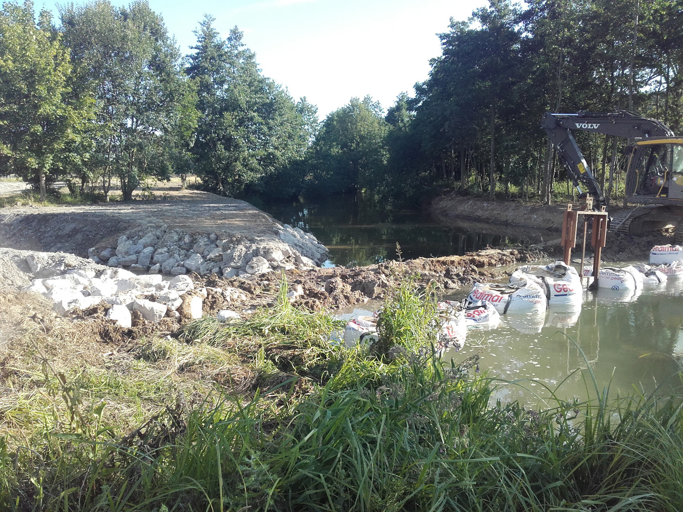 Vue d'ensemble de la nouvelle répartition avant remise en eau