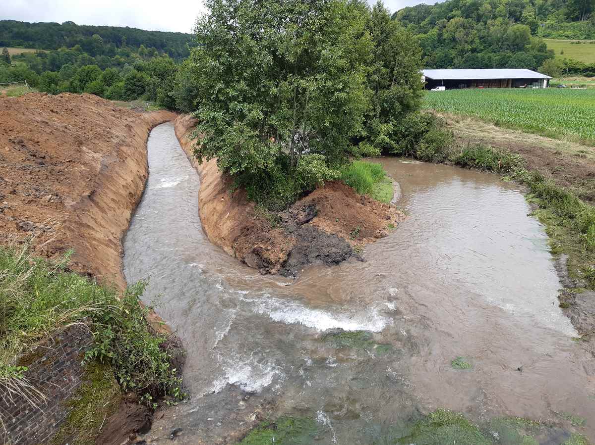 Mise en eau du fossé de dérivation