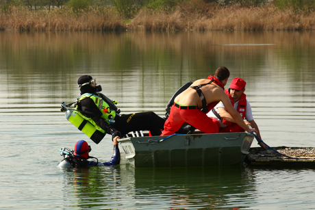 Michael Mora geht als zweiter Taucher ins Wasser