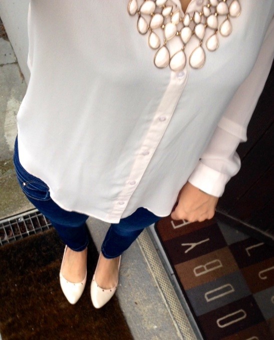 Bluse: Forever21 über Sabrina's Shop / Kette: H&M / Ballerina: SDS