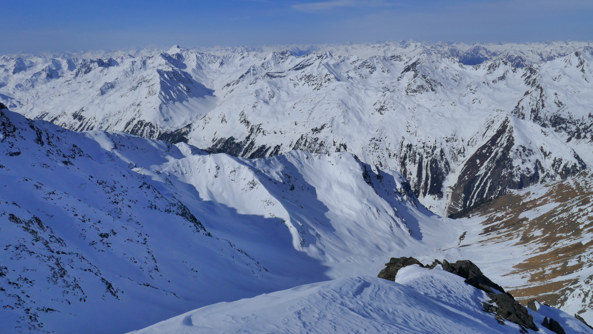 Im Südwesten das Kaunertal, davor das Rostizkar
