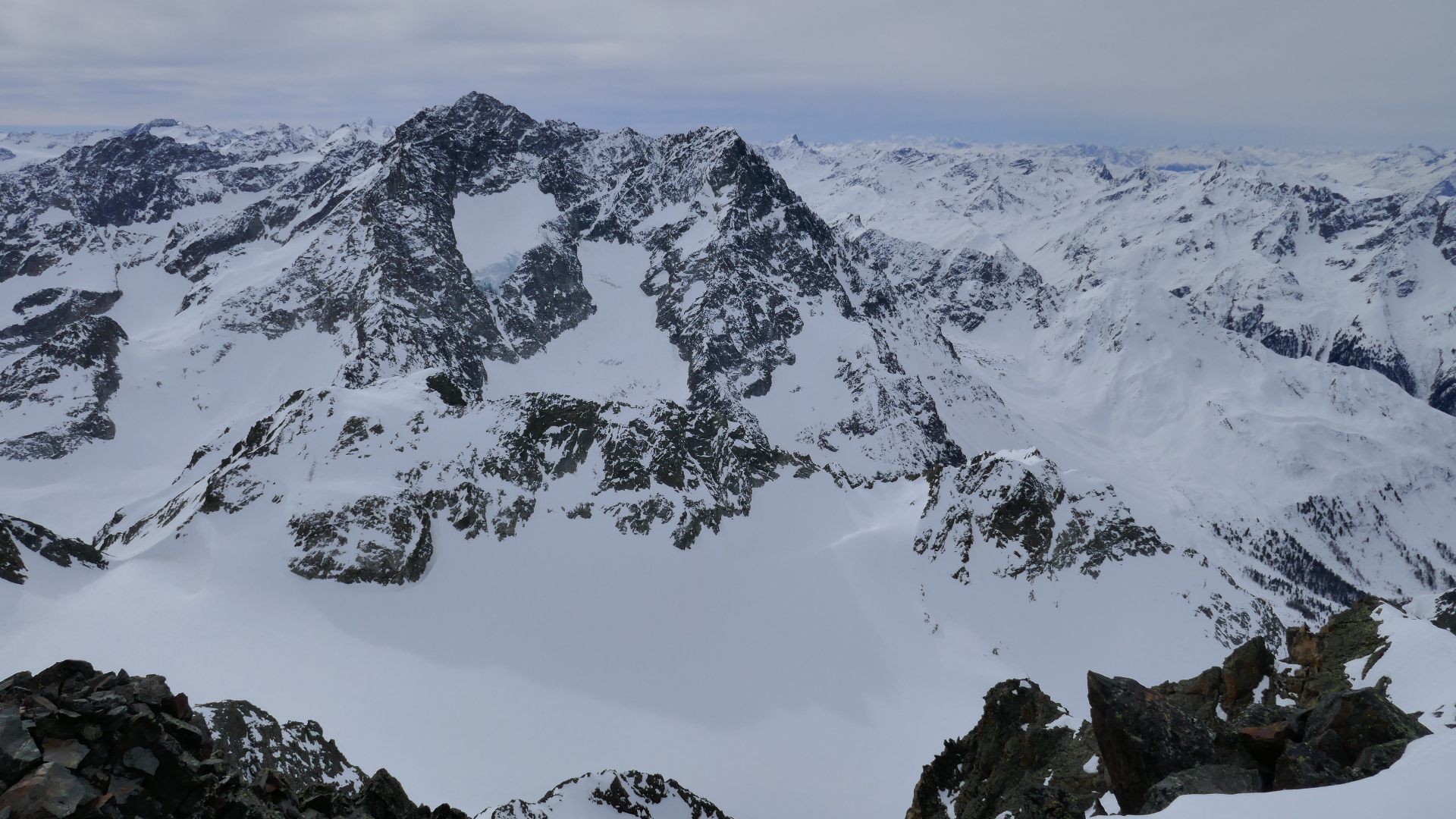 Verpeilspitze - Watze - Schwabenkopf, rechts der Glockturmkamm