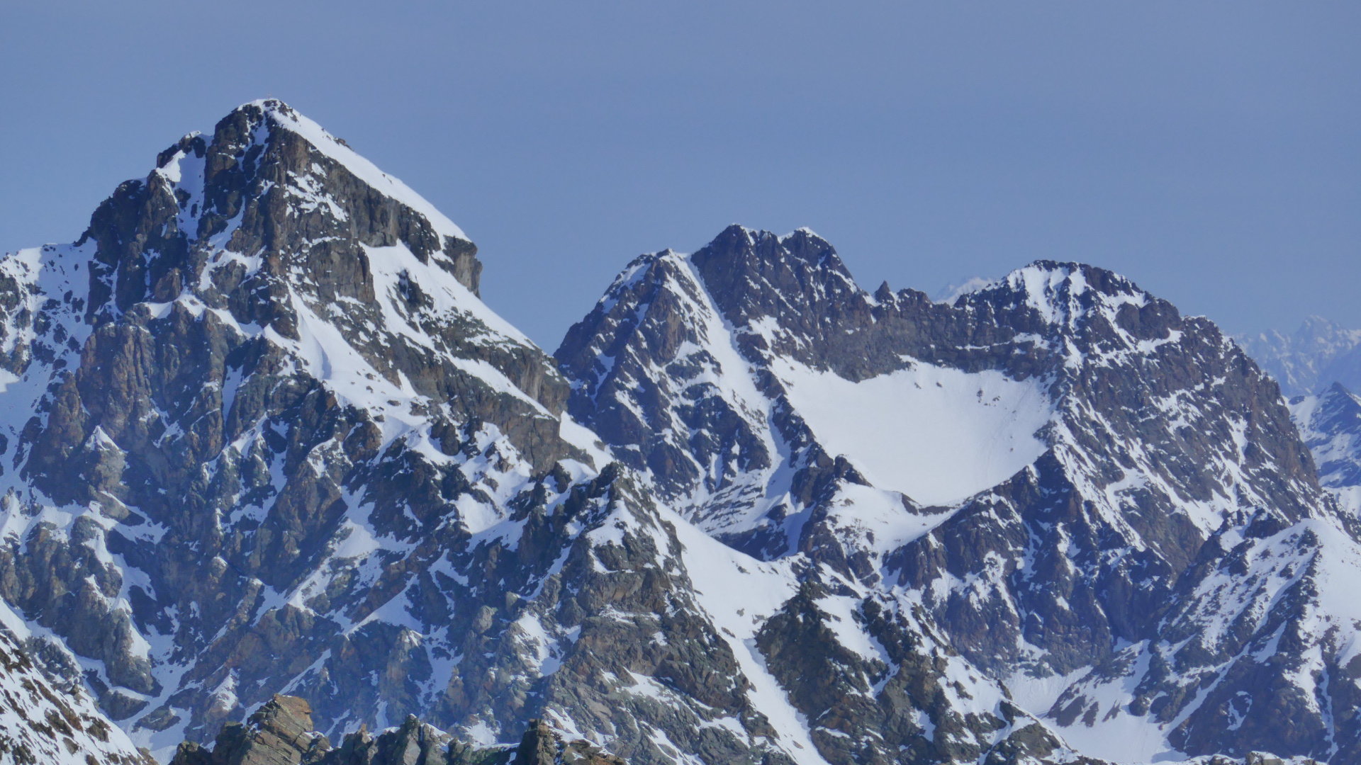 Verpeilspitze & Südflanke Rofelewand mit der Eisrinne