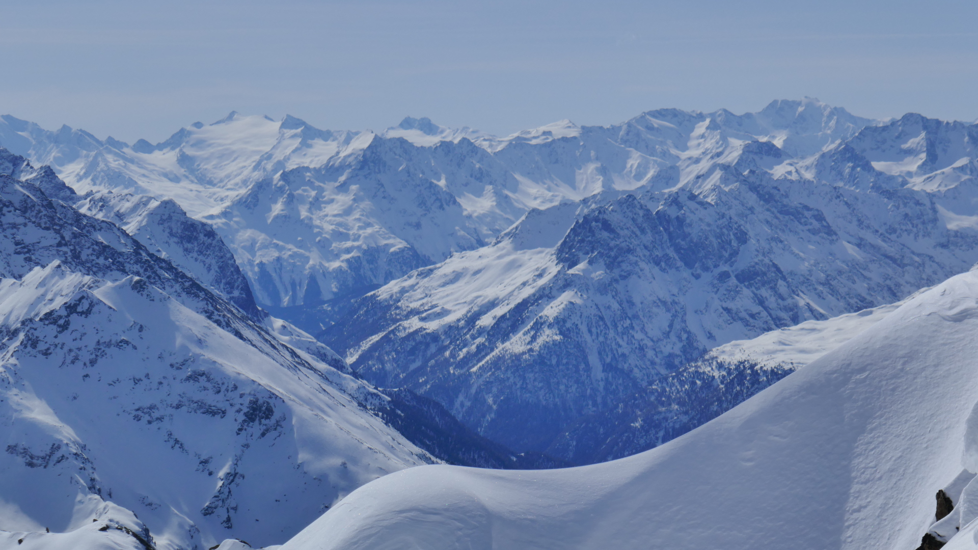 Seelenkogel, Hochwilde und Ramolkogel am südlichen Horizont