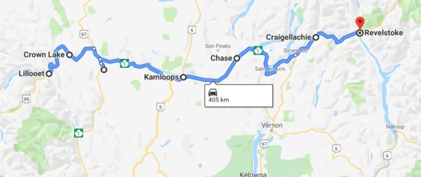 Lillooet -> Revelstoke