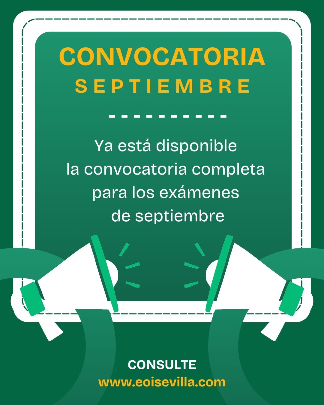 CONVOCATORIA EXTRAORDINARIA SEPTIEMBRE 2025