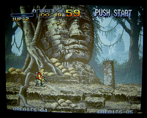 A great picture here, for this Metal Slug running on a CRT.