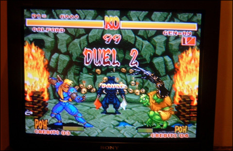 Sur ce CRT Sony 'arrondi', Samurai Shodown est superbe!