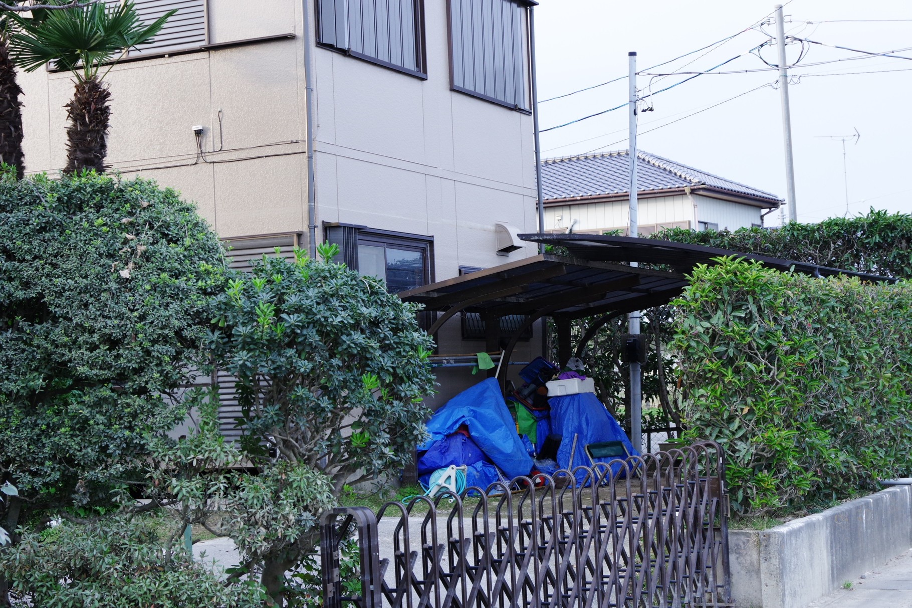 大和橋から北に向かう途中の住宅　換気扇フードに浸水痕