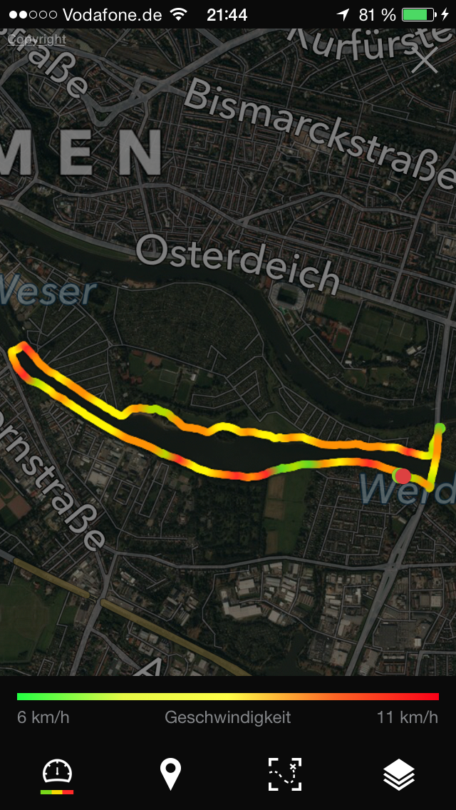 Unsere Joggingstrecke um den Werdersee