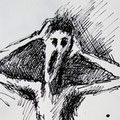 "Cry 1" - Tusche auf Papier - 20x20cm - Doris Maria Weigl