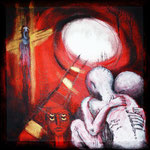 "Alone" - Serie Angst - Acryl  auf Leinen - 30x30cm - Doris Maria Weigl / Art 