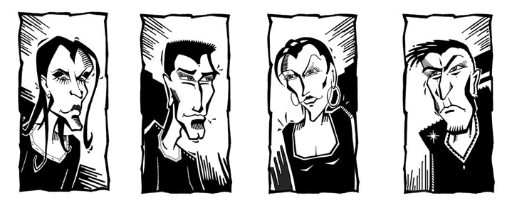 Typen - Vektorgrafik- Illustrationen Doris Maria Weigl / Comic