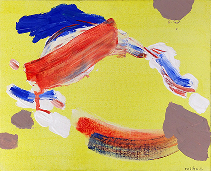 color line -yellow-　acrylic on canvas　220×273 mm