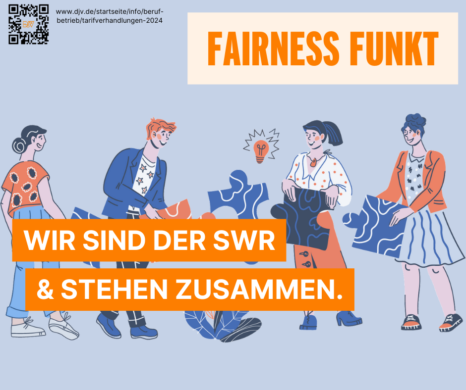 Aufruf zum DJV BW Aktionstag "#Fairness Funkt!" am Dienstag, 16. April 2024, ab 12 Uhr - Bundesweit stehen ÖRR und DJV zusammen!