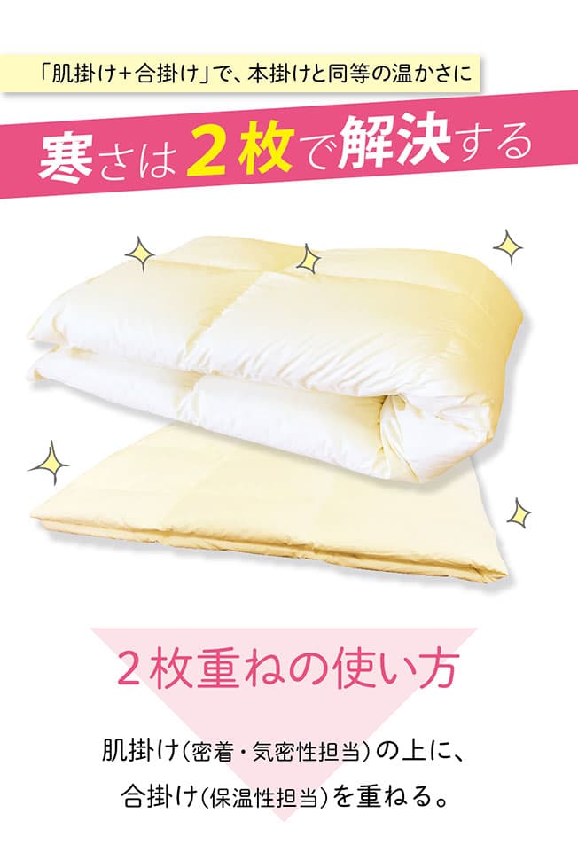 寒さは肌掛けと合掛けで解決する
