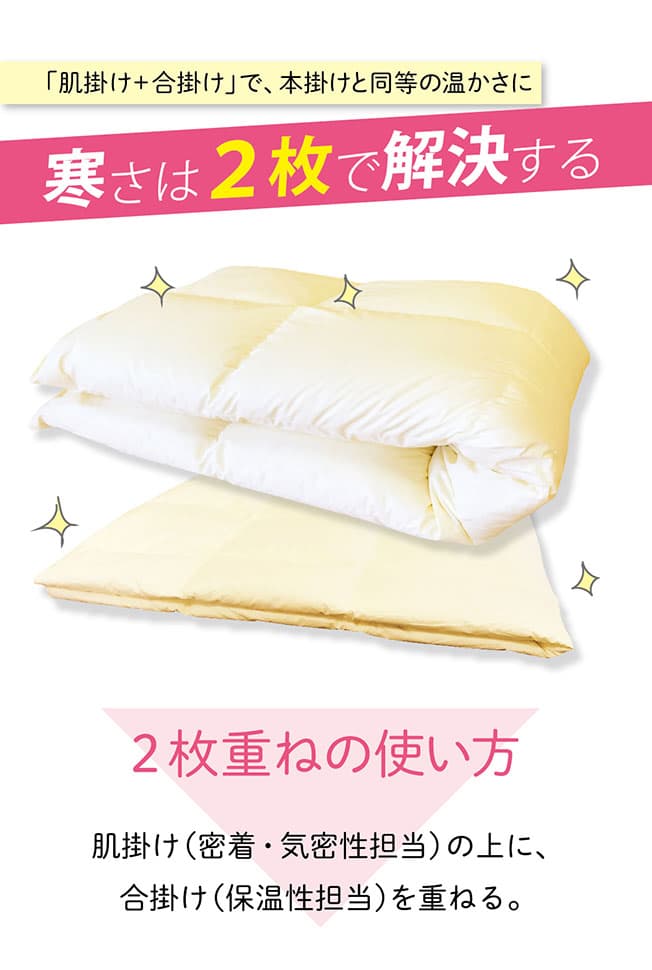 寒さは肌掛けと合掛けで解決する