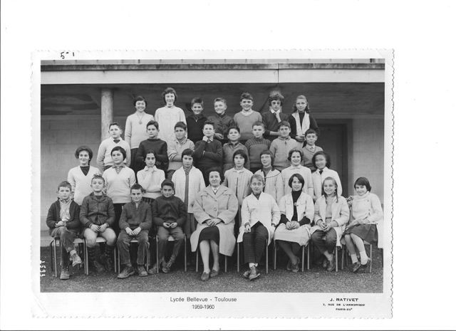 Photo de la classe de 5ème 1 en 1959-1960 fournie par Anne-Marie Bonnet