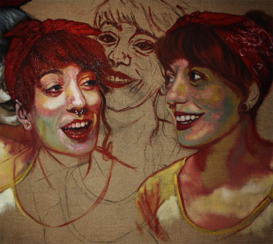 Las caras de Laura/Laura faces Oleo sobre arpillera 120X150 cm