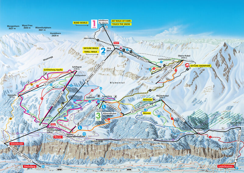 Skigebiet & Pistenplan Schilthorn