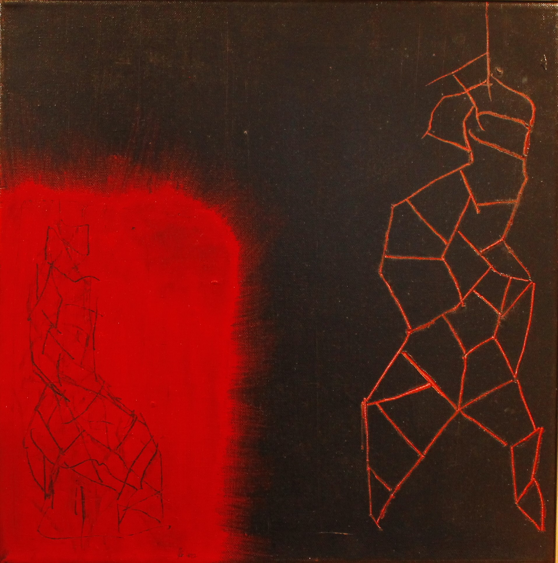 Ohne Titel, Acryl auf Leinwand, 40x40 cm, 2022, 400€