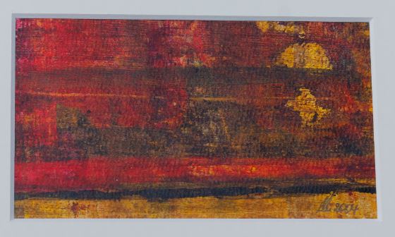 013, Acryl auf OPapier, 11,5x6,9 innen, 40x30 aussen, 180€ gerahmt