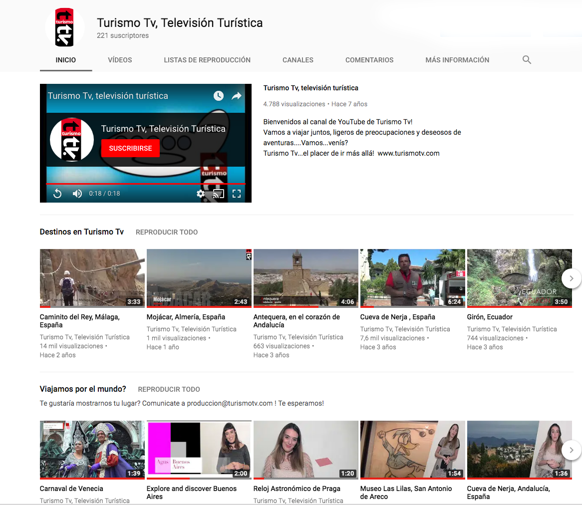 Turismo Tv en YouTube