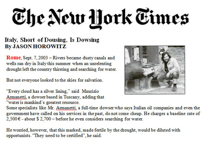 Il rabdomante più famoso d'Italia è sul New York Times