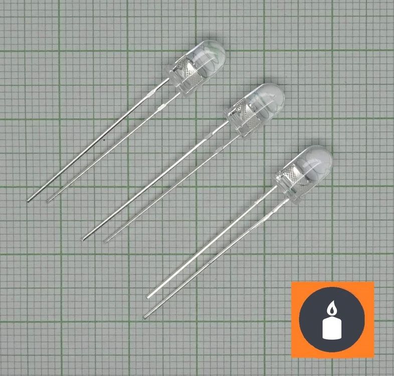 E122 10 Stück Led 2mm warmweiß Widerstand