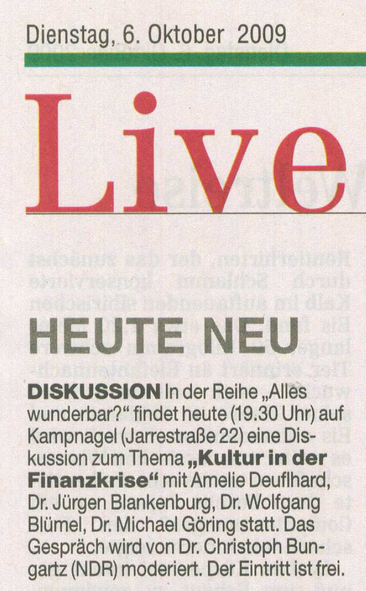 Hamburger Abendblatt, 6. November 2009