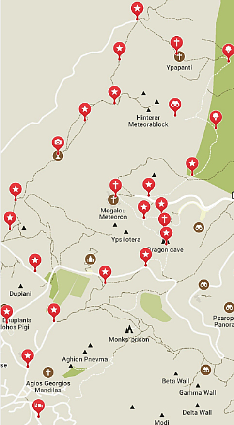 Grèce, Météores : itinéraire de notre randonnée sur Maps.me