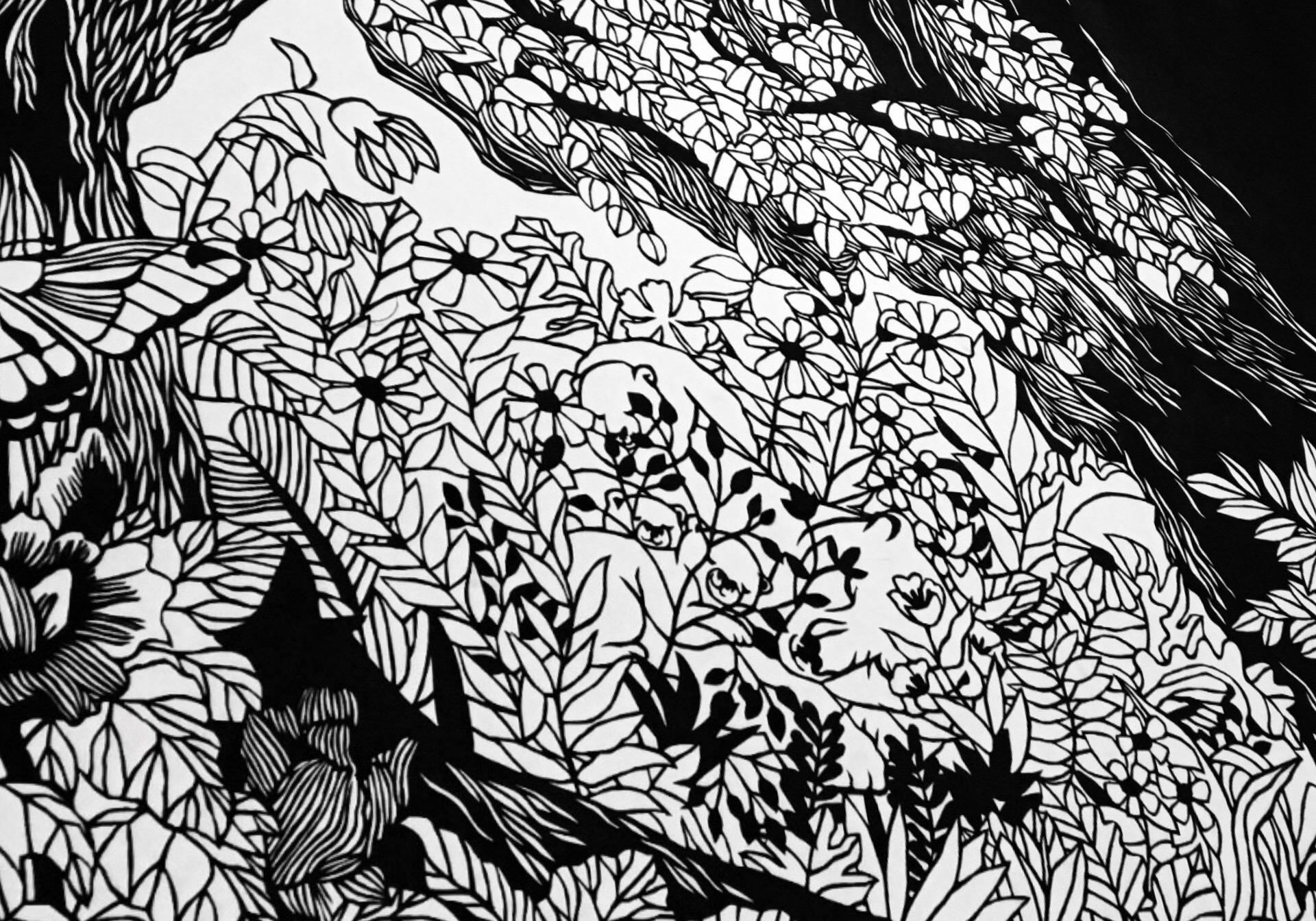 作品名「目覚めの春」　切り絵