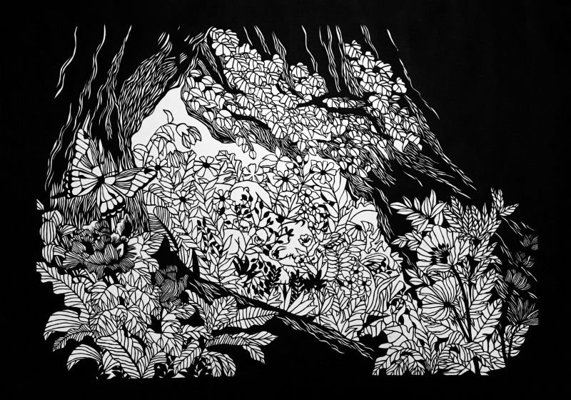 作品名「目覚めの春」　切り絵