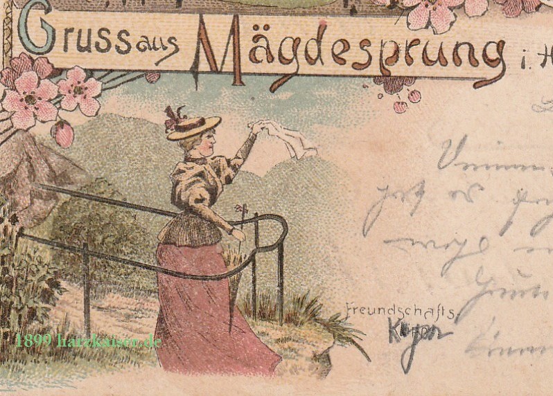 Freundschaftsklippe auf einer Lithographie 1899