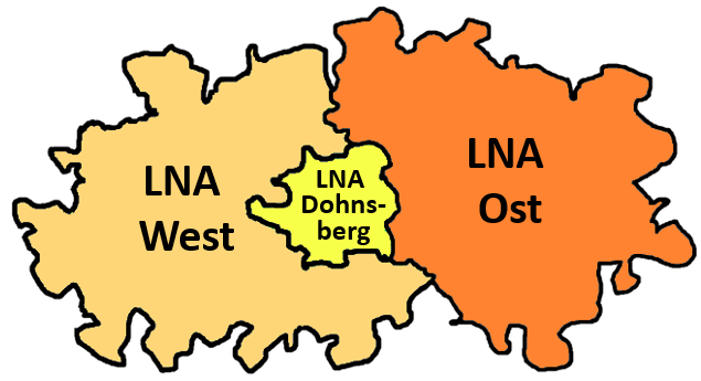 LNA-Bereiche des Landkreises Dohnsberger Land und der Landeshauptstadt Dohnsberg