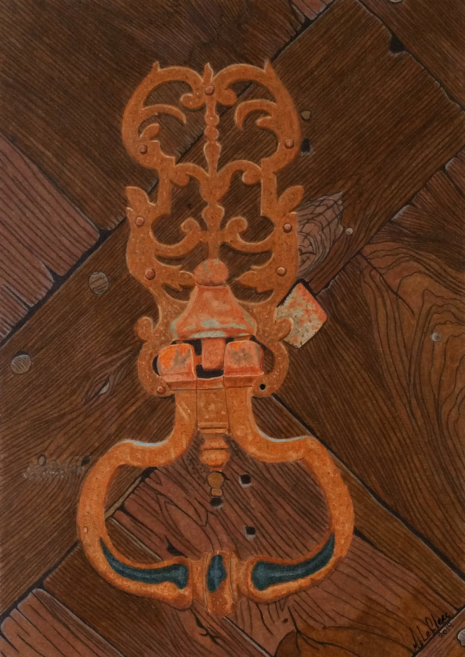 Heurtoir de Rouen Fin Manon LeClerc Artiste aux crayons de couleur