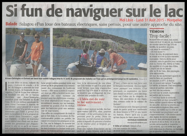 Article Midi Libre 31 Août 2015